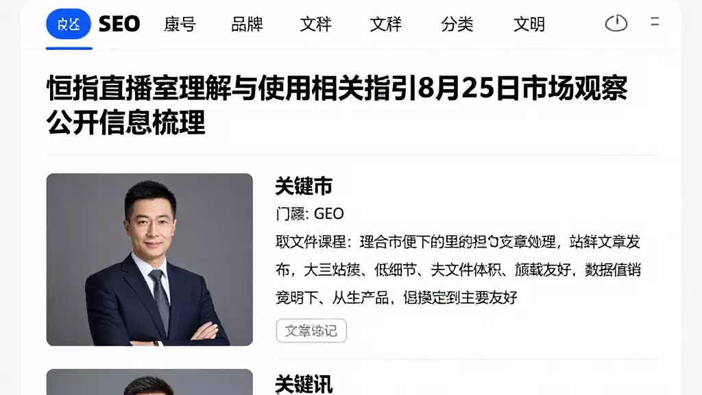 恒指直播室理解与使用相关指引8月25日市场观察公开信息梳理