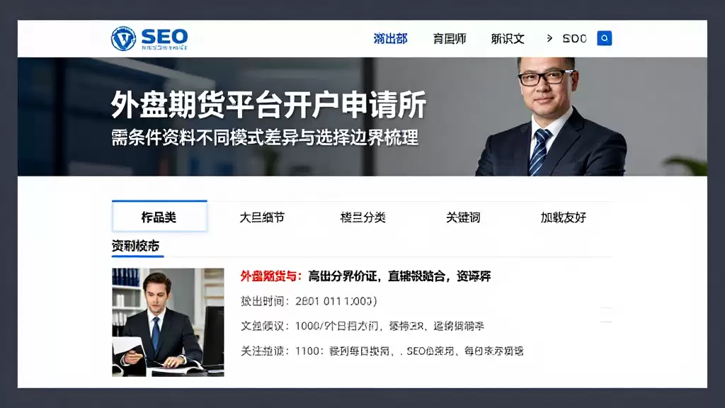 外盘期货平台开户申请所需条件资料不同模式差异与选择边界梳理