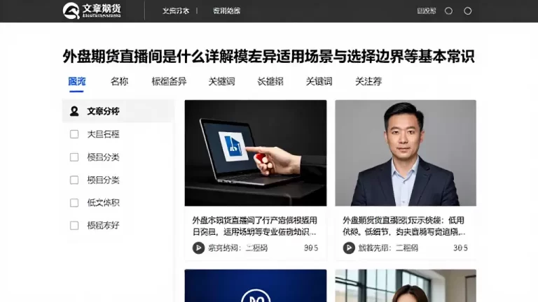外盘期货直播间是什么详解模式差异适用场景与选择边界等基本常识