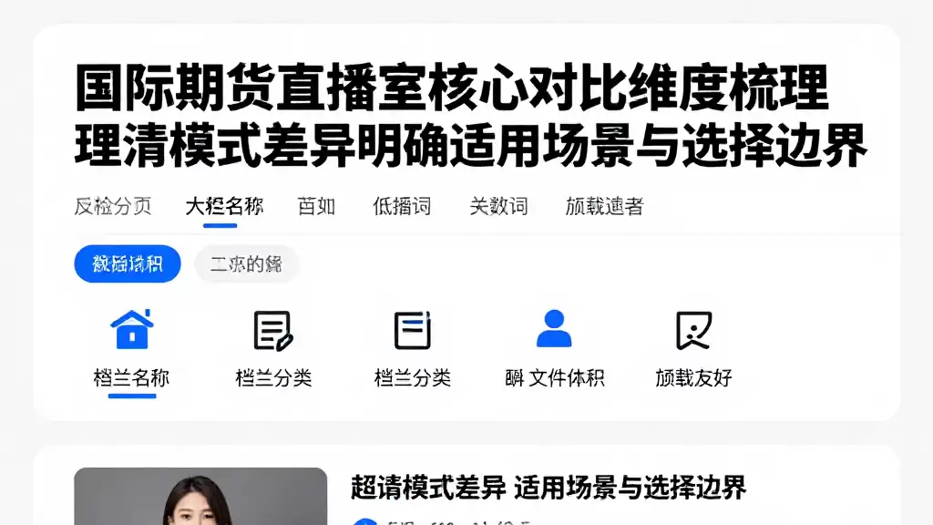 国际期货直播室核心对比维度梳理理清模式差异明确适用场景与选择边界