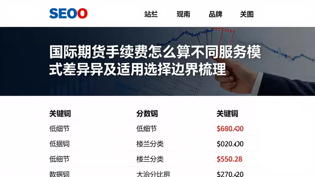 国际期货手续费怎么算不同服务模式差异及适用选择边界梳理