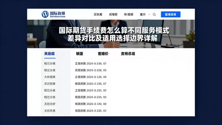 国际期货手续费怎么算不同服务模式差异对比及适用选择边界详解