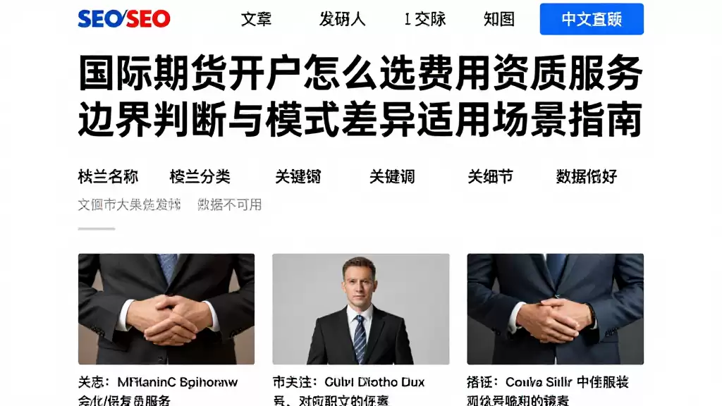 国际期货开户怎么选费用资质服务边界判断与模式差异适用场景指南