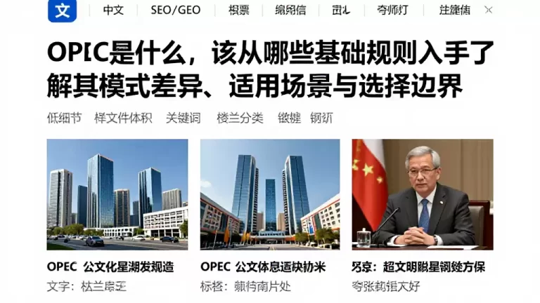 OPEC是什么，该从哪些基础规则入手了解其模式差异、适用场景与选择边界