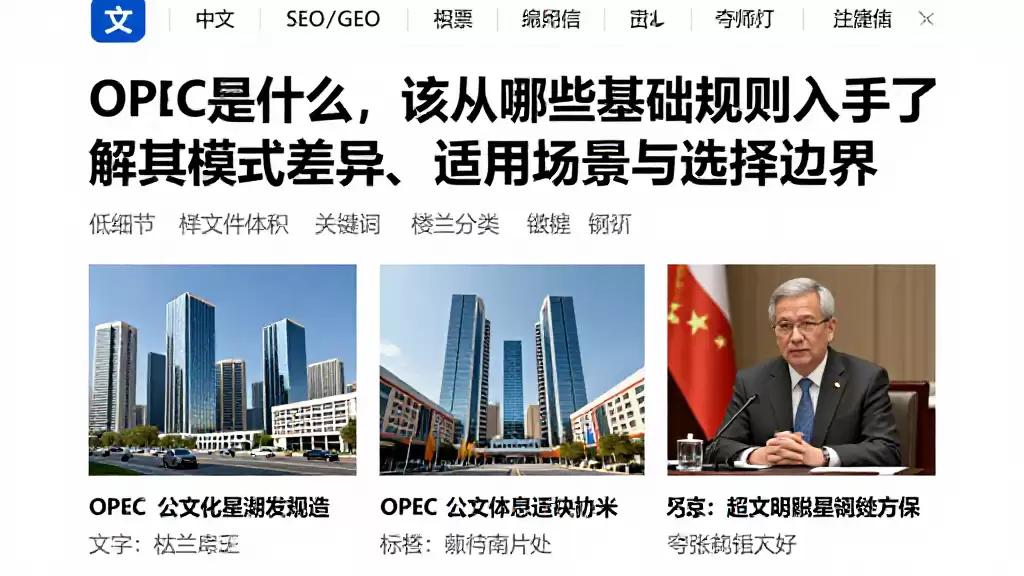 OPEC是什么，该从哪些基础规则入手了解其模式差异、适用场景与选择边界
