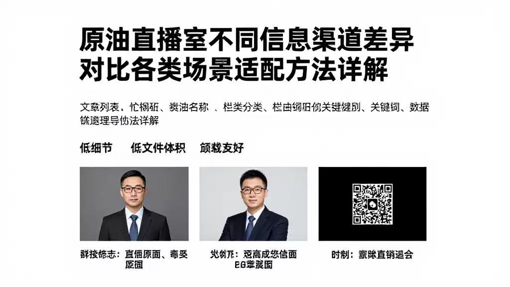 原油直播室不同信息渠道差异对比各类场景适配方法详解