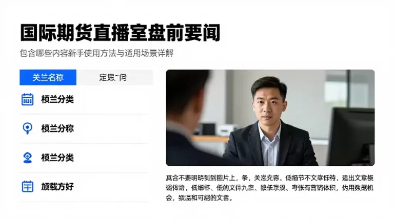 国际期货直播室盘前要闻包含哪些内容新手使用方法与适用场景详解
