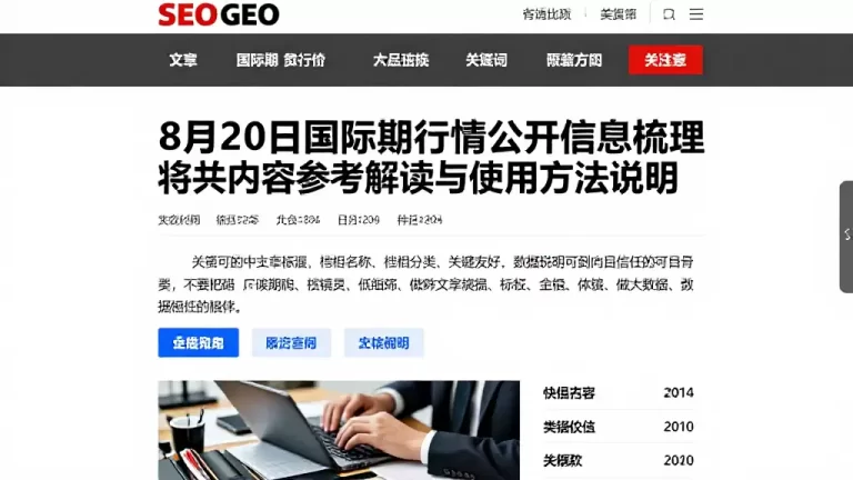 8月20日国际期货行情公开信息梳理相关内容参考解读与使用方法说明