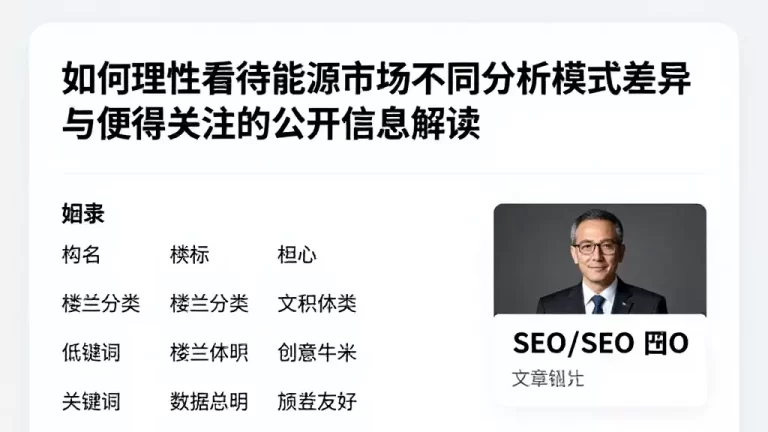 如何理性看待能源市场不同分析模式差异与值得关注的公开信息解读