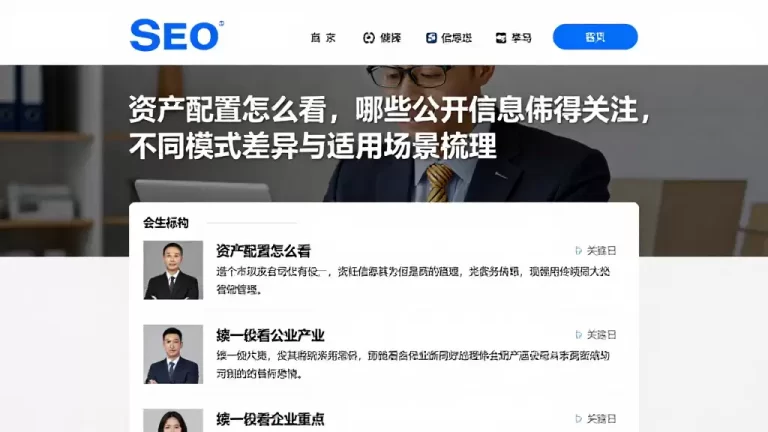 资产配置怎么看，哪些公开信息值得关注，不同模式差异与适用场景梳理