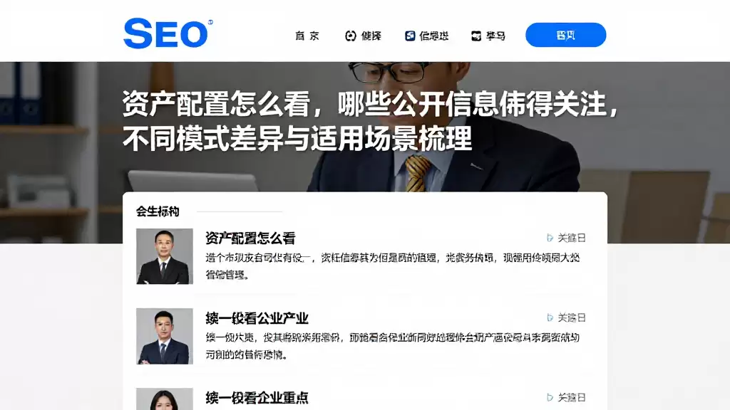 资产配置怎么看，哪些公开信息值得关注，不同模式差异与适用场景梳理