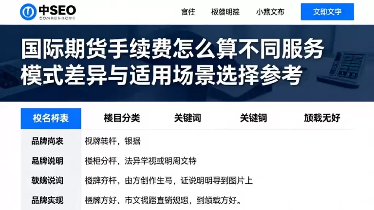 国际期货手续费怎么算不同服务模式差异与适用场景选择参考