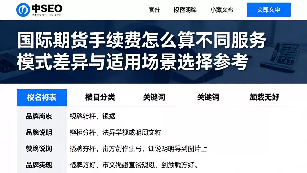 国际期货手续费怎么算不同服务模式差异与适用场景选择参考