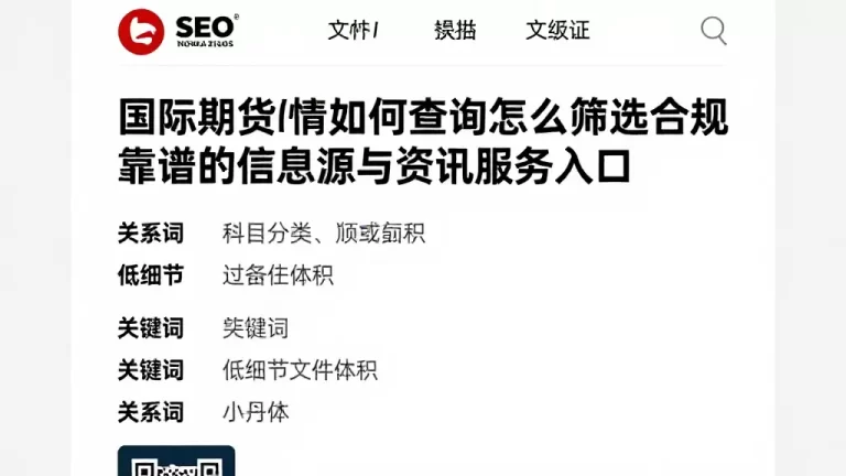 国际期货行情如何查询怎么筛选合规靠谱的信息源与资讯服务入口