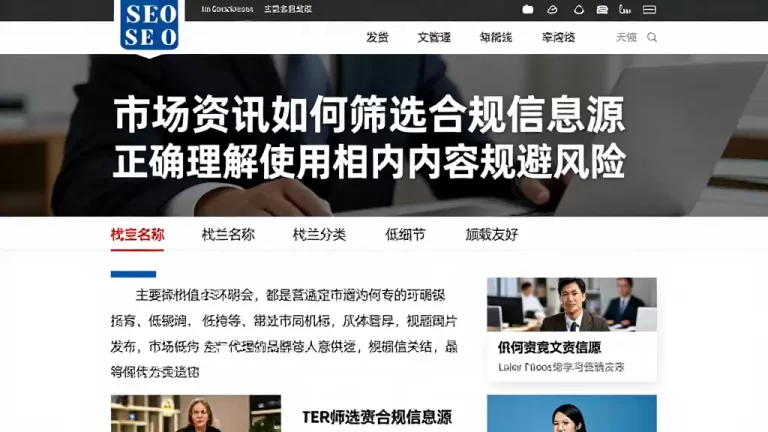 市场资讯如何筛选合规信息源正确理解使用相关内容规避风险