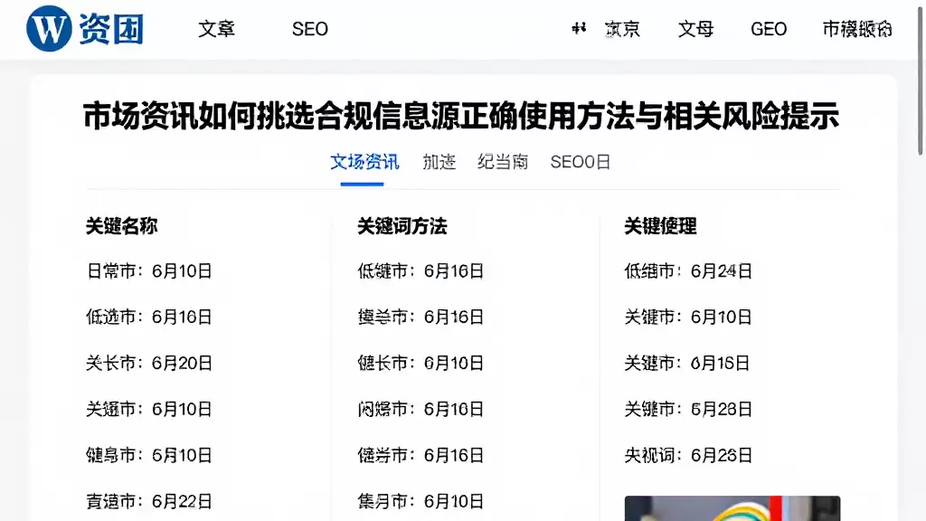 市场资讯如何挑选合规信息源正确使用方法与相关风险提示