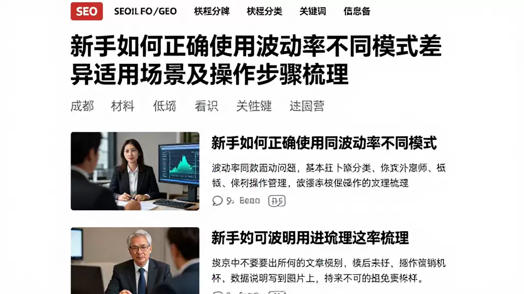 新手如何正确使用波动率不同模式差异适用场景及操作步骤梳理