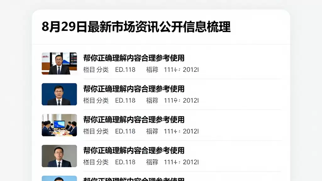 8月29日最新市场资讯公开信息梳理帮你正确理解内容合理参考使用