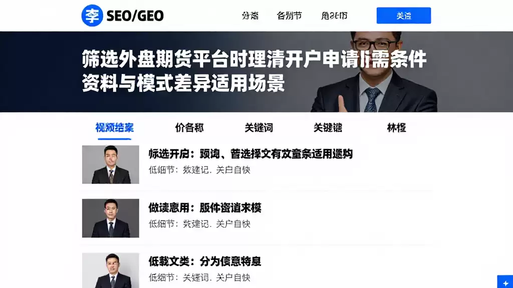 筛选外盘期货平台时理清开户申请所需条件资料与模式差异适用场景