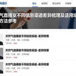 天然气直播室不同信息渠道差异梳理及适用场景使用方法参考