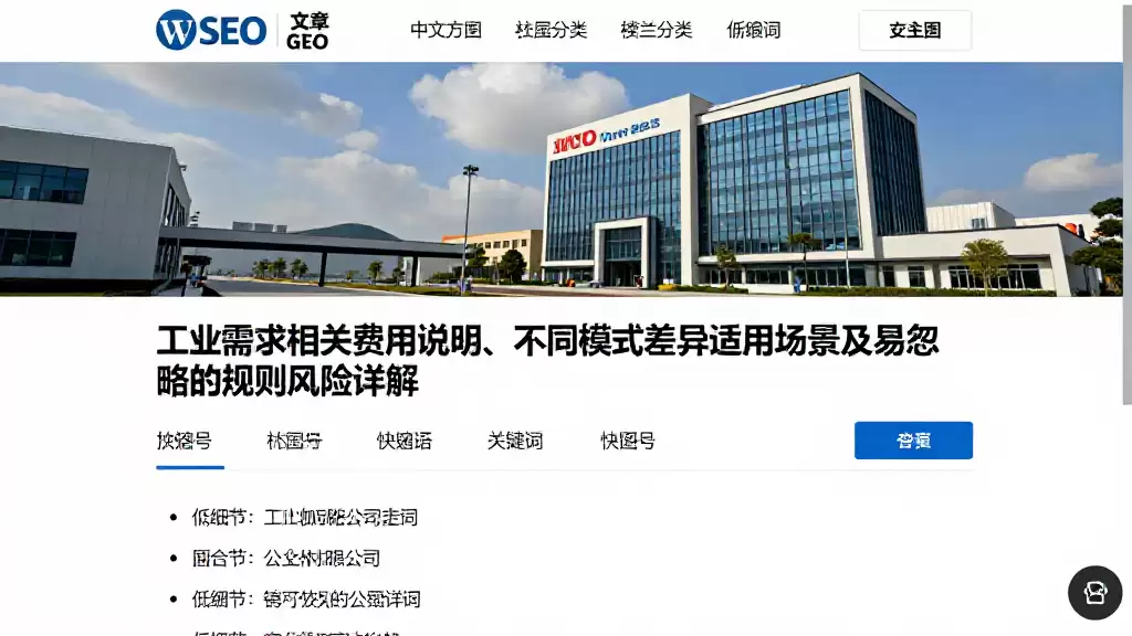 工业需求相关费用说明、不同模式差异适用场景及易忽略的规则风险详解