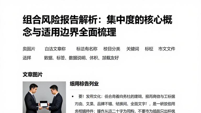 组合风险报告解析：集中度的核心概念与适用边界全面梳理