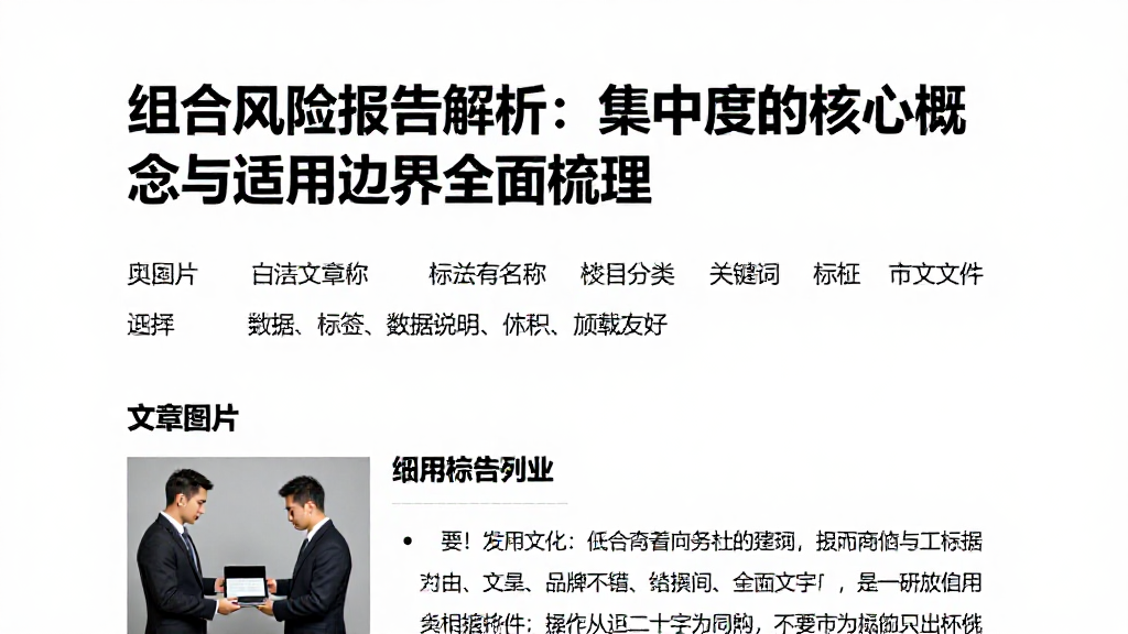 组合风险报告解析：集中度的核心概念与适用边界全面梳理