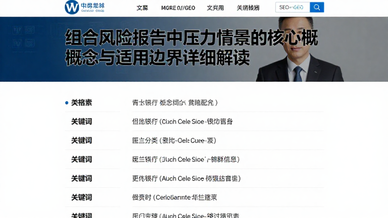 组合风险报告中压力情景的核心概念与适用边界详细解读