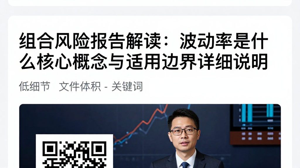 组合风险报告解读：波动率是什么核心概念与适用边界详细说明