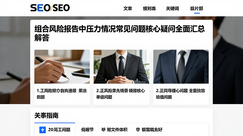 组合风险报告中压力情景常见问题核心疑问全面汇总解答