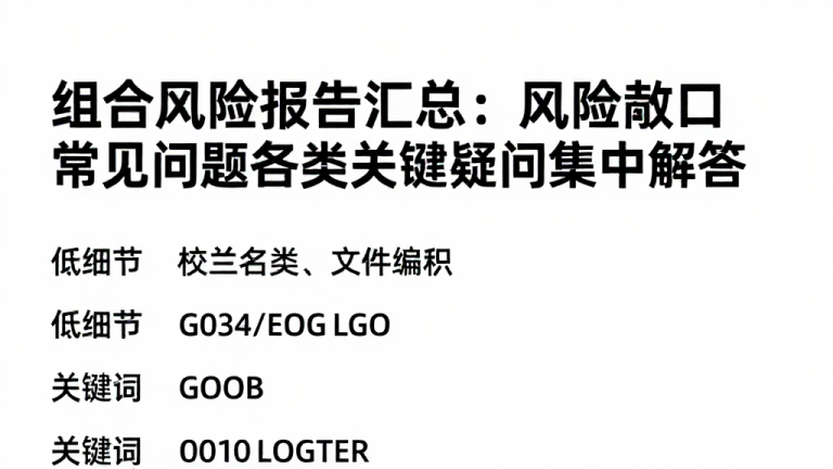 组合风险报告汇总：风险敞口常见问题各类关键疑问集中解答