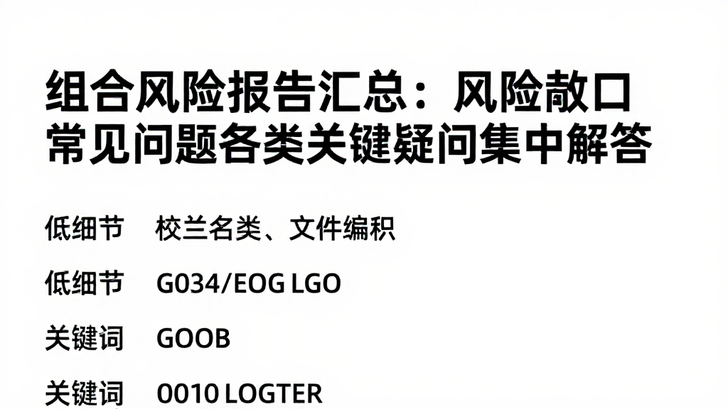 组合风险报告汇总：风险敞口常见问题各类关键疑问集中解答