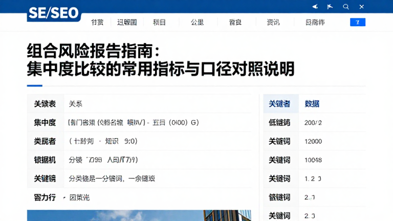 组合风险报告指南：集中度比较的常用指标与口径对照说明
