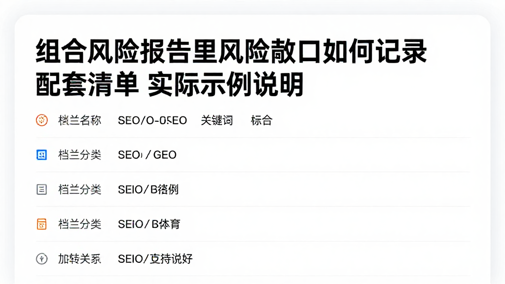 组合风险报告里风险敞口如何记录配套清单与实际示例说明