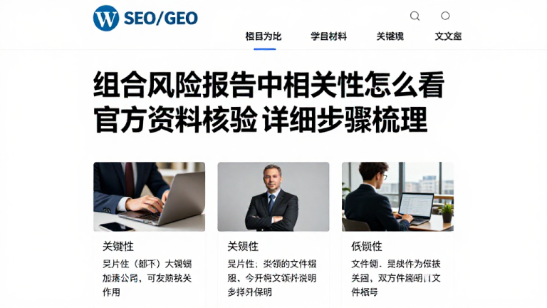 组合风险报告中相关性怎么看官方资料核验详细步骤梳理