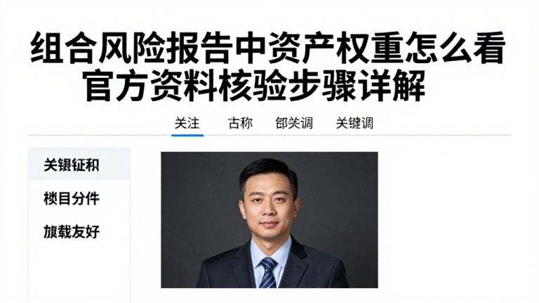 组合风险报告中资产权重怎么看官方资料核验全步骤详解
