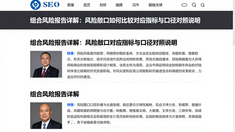 组合风险报告详解：风险敞口如何比较对应指标与口径对照说明