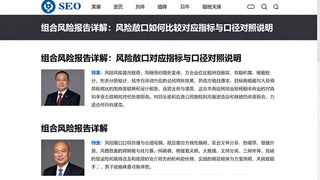 组合风险报告详解：风险敞口如何比较对应指标与口径对照说明