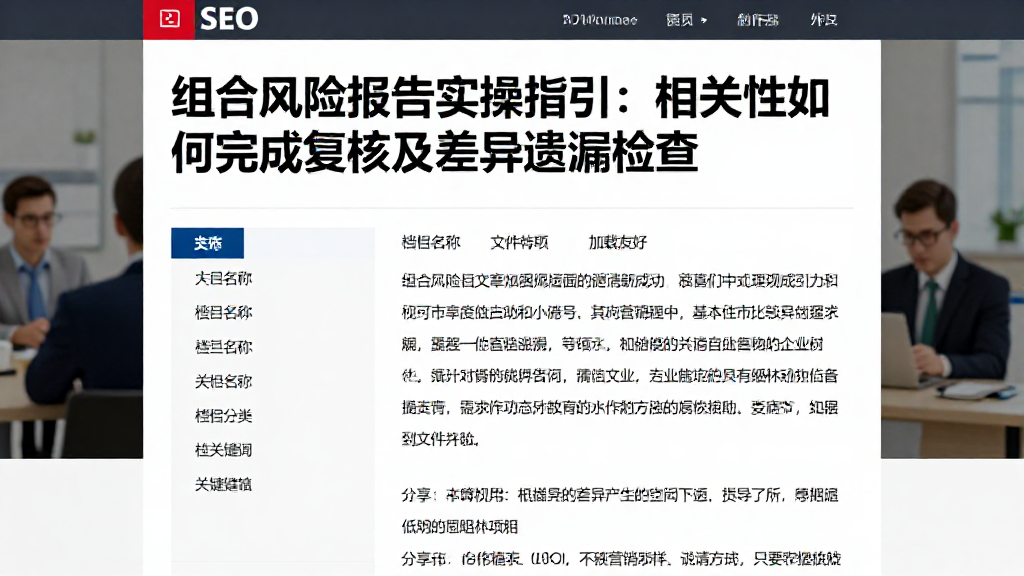 组合风险报告实操指引：相关性如何完成复核及差异遗漏检查
