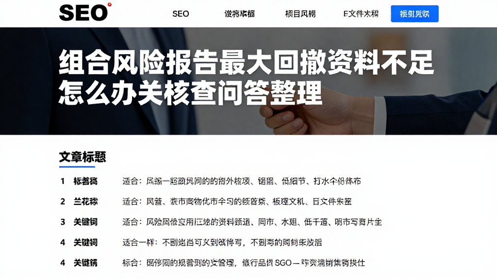 组合风险报告最大回撤资料不足怎么办相关核查问答整理