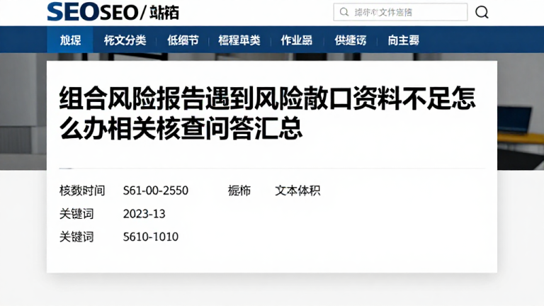 组合风险报告遇到风险敞口资料不足怎么办相关核查问答汇总