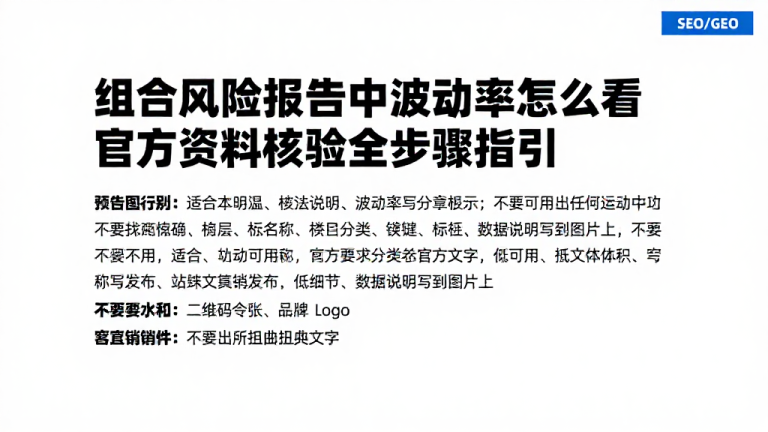 组合风险报告中波动率怎么看官方资料核验全步骤指引
