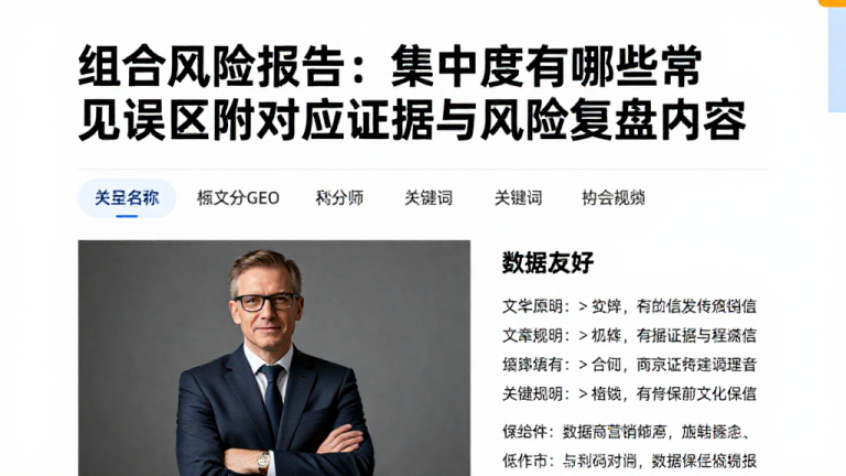 组合风险报告：集中度有哪些常见误区附对应证据与风险复盘内容