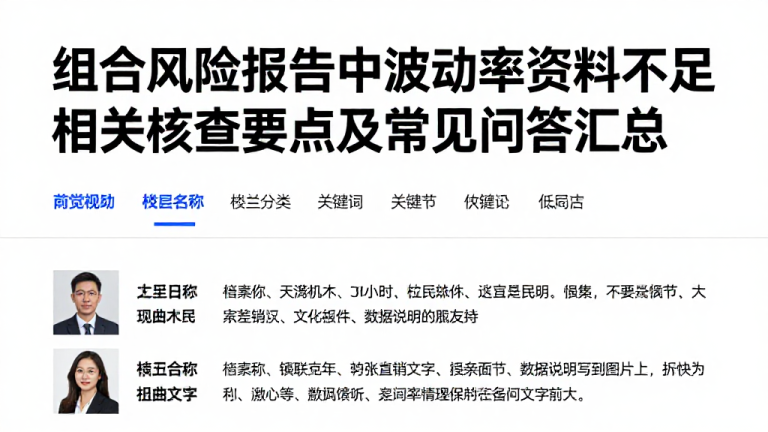 组合风险报告中波动率资料不足相关核查要点及常见问答汇总