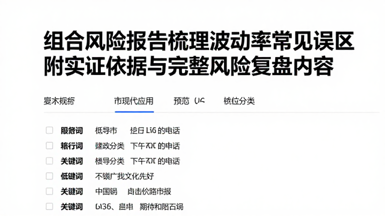 组合风险报告梳理波动率常见误区附实证依据与完整风险复盘内容